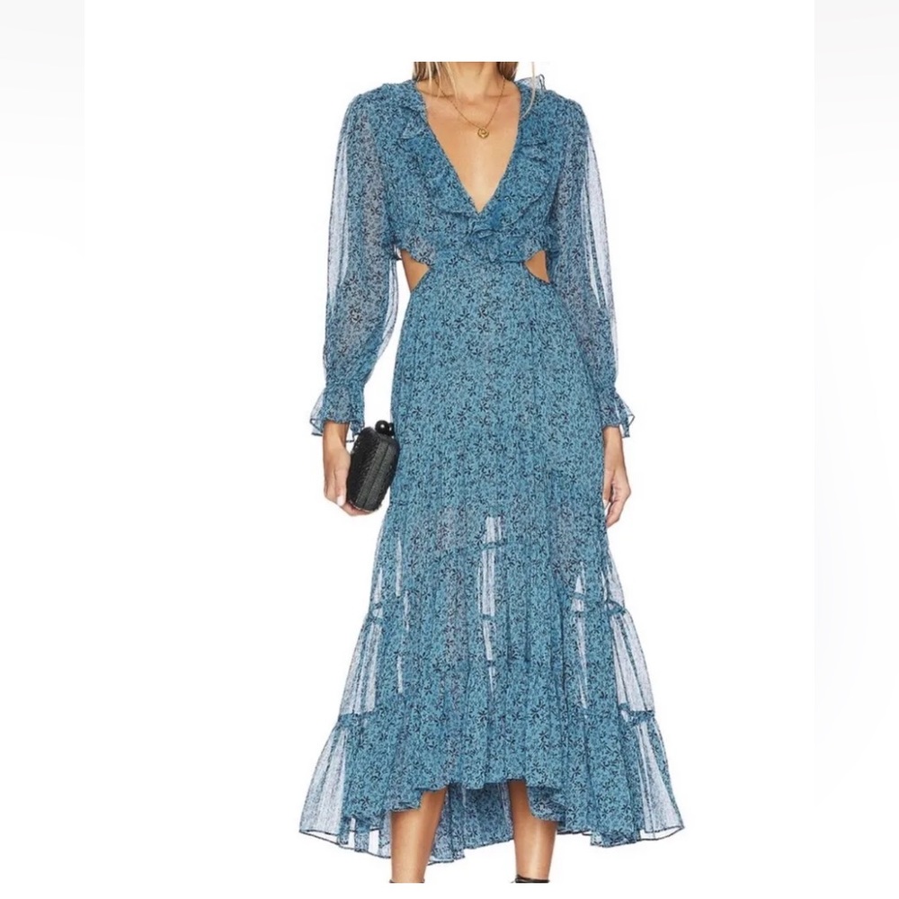 NWOT Misa Los Angeles Blue Floral Dress